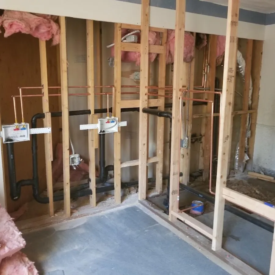 Copper pipe rough-in and plumbing installation in Sumter